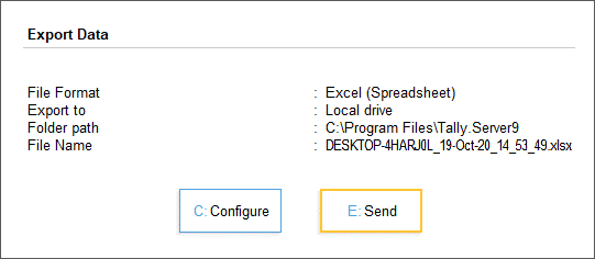 Tally export process